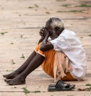 An Old Man Waiting Alone